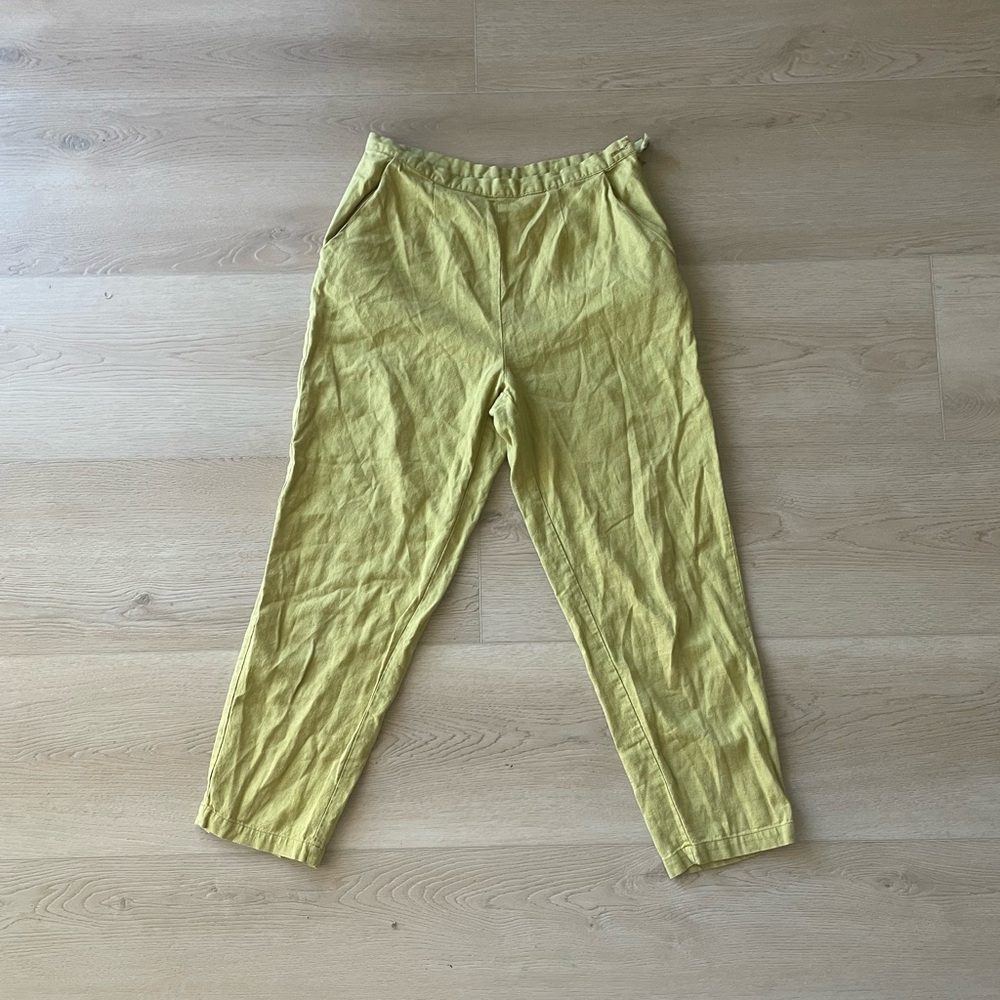 Urban Renewal Linen Pants Green High Rise Straight Leg Cottagecore M